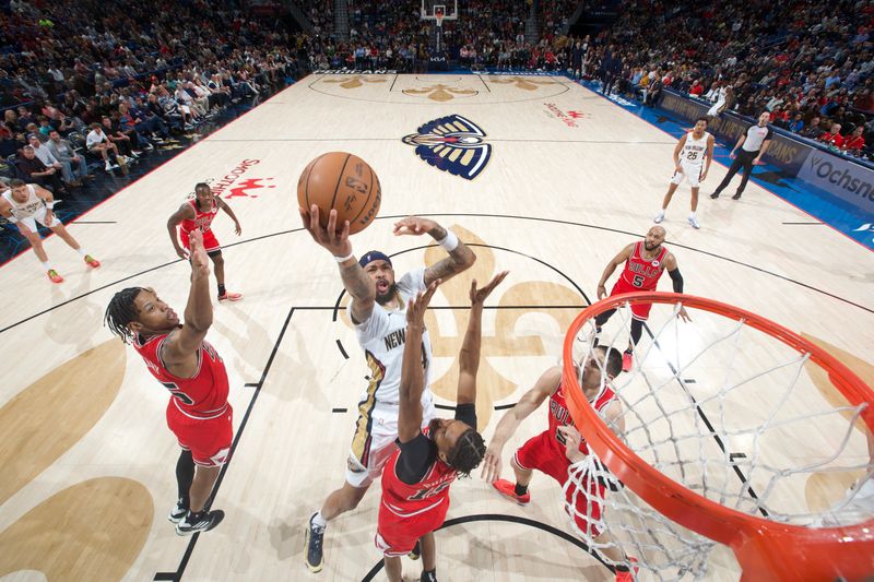 NEW ORLEANS, LA - FEBRUARY 25: Brandon Ingram #14 of the New Orleans Pelicans drives to the basket during the game against the Chicago Bulls on February 25, 2024 at the Smoothie King Center in New Orleans, Louisiana. NOTE TO USER: User expressly acknowledges and agrees that, by downloading and or using this Photograph, user is consenting to the terms and conditions of the Getty Images License Agreement. Mandatory Copyright Notice: Copyright 2024 NBAE (Photo by Layne Murdoch Jr./NBAE via Getty Images)