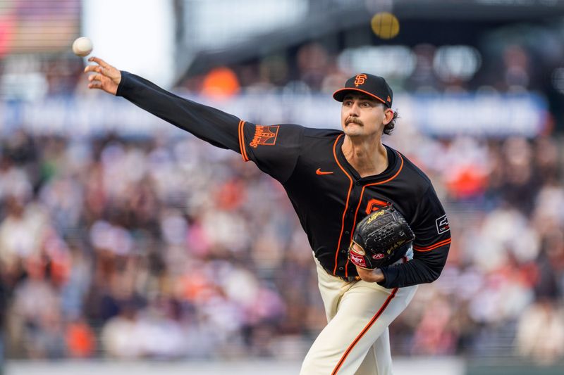 May 11, 2024; San Francisco, California, USA; San Francisco Giants pitcher Sean Hjelle (64) throws against the Cincinnati Reds during the ninth inning at Oracle Park. Mandatory Credit: Bob Kupbens-USA TODAY Sports