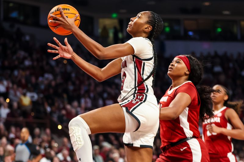 Feb 22, 2024; Columbia, South Carolina, USA; South Carolina Gamecocks guard Bree Hall (23) drives against the Alabama Crimson Tide in the first half at Colonial Life Arena. Mandatory Credit: Jeff Blake-USA TODAY Sports