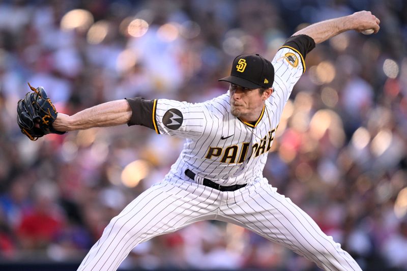 Sep 4, 2023; San Diego, California, USA; San Diego Padres relief pitcher Tim Hill (25) throws a pitch against the Philadelphia Phillies during the seventh inning at Petco Park. Mandatory Credit: Orlando Ramirez-USA TODAY Sports