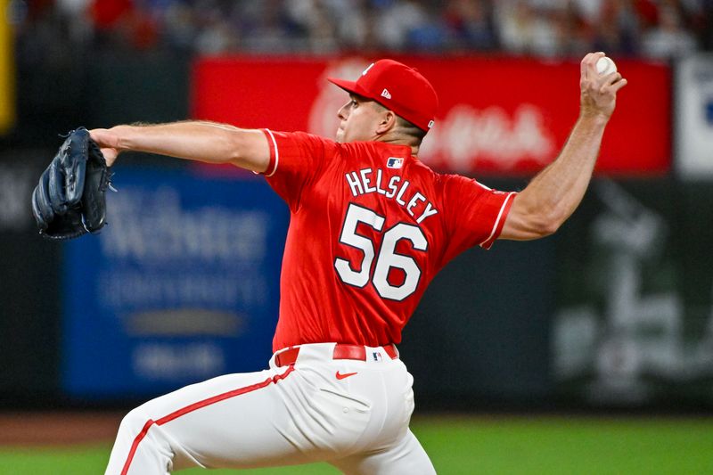 May 25, 2024; St. Louis, Missouri, USA;  St. Louis Cardinals relief pitcher Ryan Helsley (56) pitches against the Chicago Cubs during the ninth inning at Busch Stadium. Mandatory Credit: Jeff Curry-USA TODAY Sports