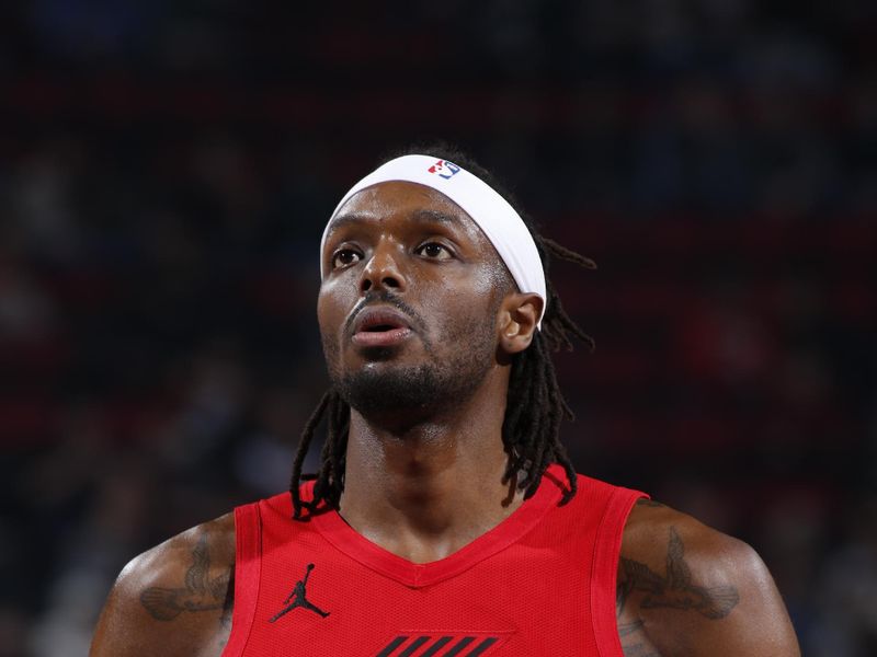 PORTLAND, OR - JANUARY 29: Jerami Grant #9 of the Portland Trail Blazers prepares to shoot a free throw during the game against the Philadelphia 76ers on January 29, 2024 at the Moda Center Arena in Portland, Oregon. NOTE TO USER: User expressly acknowledges and agrees that, by downloading and or using this photograph, user is consenting to the terms and conditions of the Getty Images License Agreement. Mandatory Copyright Notice: Copyright 2024 NBAE (Photo by Cameron Browne/NBAE via Getty Images)