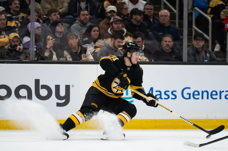 Jan 13, 2026; Boston, Massachusetts, USA; Boston Bruins defenseman Nikita Zadorov (91) carries the puck during the second period against the Detroit Red Wings at TD Garden. Mandatory Credit: Natalie Reid-Imagn Images Jan 13, 2026; Boston, Massachusetts, USA; Boston Bruins defenseman Nikita Zadorov (91) carries the puck during the second period against the Detroit Red Wings at TD Garden. Mandatory Credit: Natalie Reid-Imagn Images
