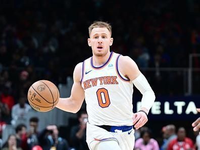 ATLANTA, GA - NOVEMBER 15: Donte Divincenzo #0 of the New York Knicks dribbles the ball during the game against the Atlanta Hawks on November 15, 2023 at State Farm Arena in Atlanta, Georgia.  NOTE TO USER: User expressly acknowledges and agrees that, by downloading and/or using this Photograph, user is consenting to the terms and conditions of the Getty Images License Agreement. Mandatory Copyright Notice: Copyright 2023 NBAE (Photo by Adam Hagy/NBAE via Getty Images)