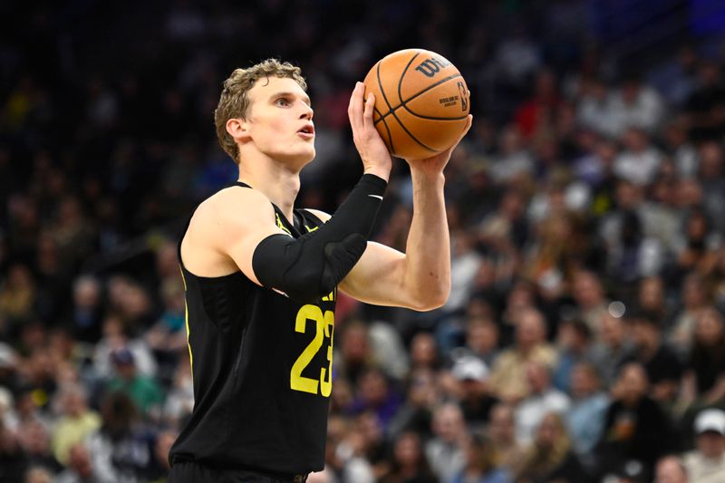 SALT LAKE CITY, UTAH - OCTOBER 23: Lauri Markkanen #23 of the Utah Jazz shoots a free throw against the Memphis Grizzlies during the second quarter at Delta Center on October 23, 2024 in Salt Lake City, Utah. NOTE TO USER: User expressly acknowledges and agrees that, by downloading and or using this photograph, User is consenting to the terms and conditions of the Getty Images License Agreement. (Photo by Alex Goodlett/Getty Images)