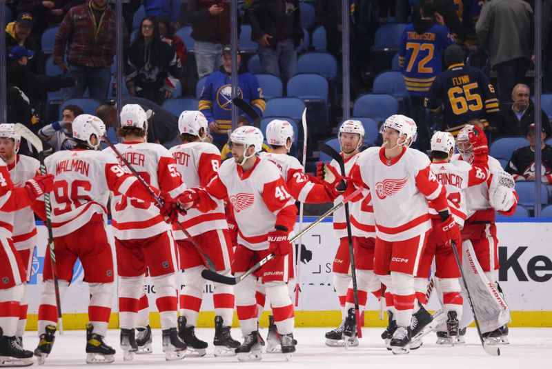 Dec 5, 2023; Buffalo, New York, USA;  The Detroit Red Wings beat the Buffalo Sabres at KeyBank Center. Mandatory Credit: Timothy T. Ludwig-USA TODAY Sports