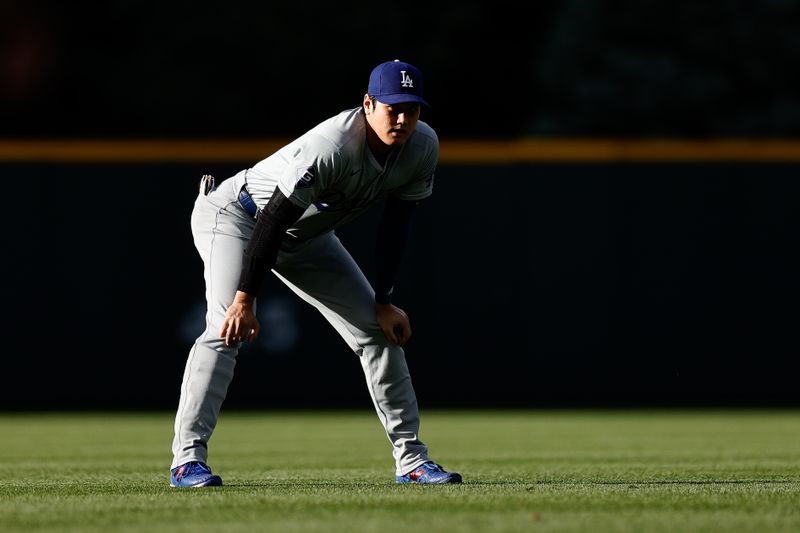 Jun 18, 2024; Denver, Colorado, USA; Los Angeles Dodgers designated hitter Shohei Ohtani (17) before the game against the Colorado Rockies at Coors Field. Mandatory Credit: Isaiah J. Downing-USA TODAY Sports