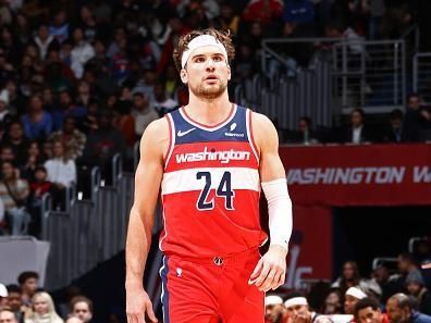 WASHINGTON, DC -? DECEMBER 29:  Corey Kispert #24 of the Washington Wizards looks on during the game against the Brooklyn Nets on December 29, 2023 at Capital One Arena in Washington, DC. NOTE TO USER: User expressly acknowledges and agrees that, by downloading and or using this Photograph, user is consenting to the terms and conditions of the Getty Images License Agreement. Mandatory Copyright Notice: Copyright 2023 NBAE (Photo by Kenny Giarla/NBAE via Getty Images)