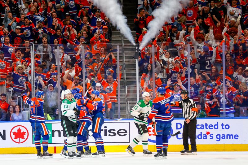 May 27, 2025; Edmonton, Alberta, CAN; during the second period in game four of the Western Conference Final of the 2025 Stanley Cup Playoffs at Rogers Place. Mandatory Credit: Perry Nelson-Imagn Images