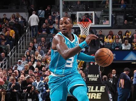 INDIANAPOLIS, IN - DECEMBER 20: Terry Rozier #3 of the Charlotte Hornets handles the ball during the game against the Indiana Pacers on December 20, 2023 at Gainbridge Fieldhouse in Indianapolis, Indiana. NOTE TO USER: User expressly acknowledges and agrees that, by downloading and or using this Photograph, user is consenting to the terms and conditions of the Getty Images License Agreement. Mandatory Copyright Notice: Copyright 2023 NBAE (Photo by Ron Hoskins/NBAE via Getty Images)