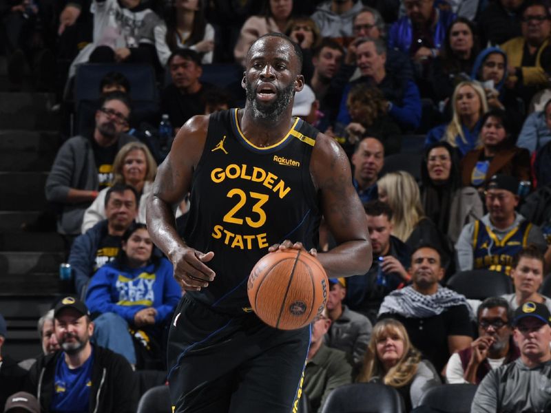 SAN FRANCISCO, CA - NOVEMBER 15: Draymond Green #23 of the Golden State Warriors dribbles the ball during the game against the Memphis Grizzlies during the Emirates NBA Cup game on November 15, 2024 at Chase Center in San Francisco, California. NOTE TO USER: User expressly acknowledges and agrees that, by downloading and or using this photograph, user is consenting to the terms and conditions of Getty Images License Agreement. Mandatory Copyright Notice: Copyright 2024 NBAE (Photo by Noah Graham/NBAE via Getty Images)