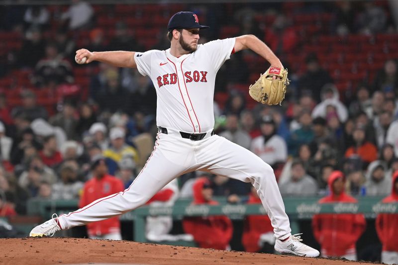 Apr 11, 20024; Boston, Massachusetts, USA; Boston Red Sox pitcher Justin Slaten (63) pitches against the Baltimore Orioles during the sixth inning at Fenway Park. Mandatory Credit: Eric Canha-USA TODAY Sports