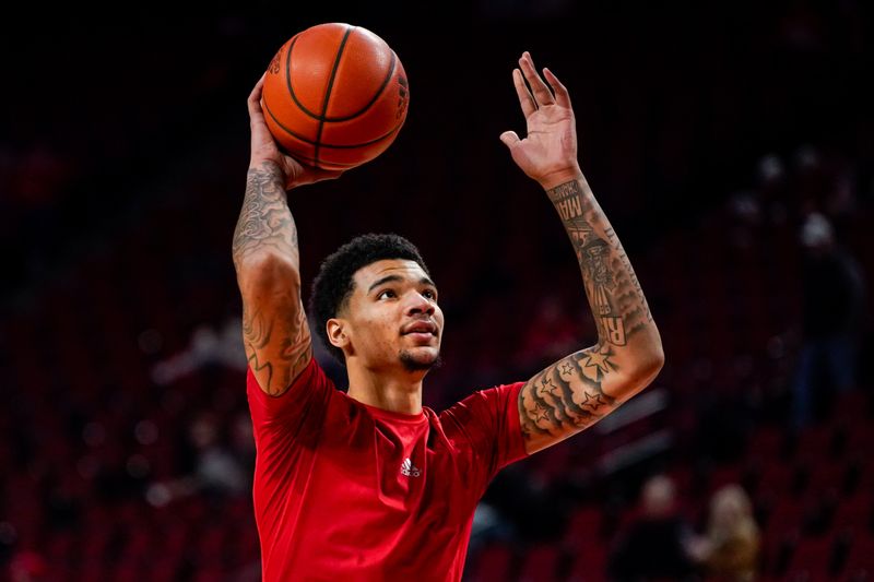 Jan 3, 2024; Lincoln, Nebraska, USA; Indiana Hoosiers center Kel'el Ware (1) warms up before the game against the Nebraska Cornhuskers at Pinnacle Bank Arena. Mandatory Credit: Dylan Widger-USA TODAY Sports