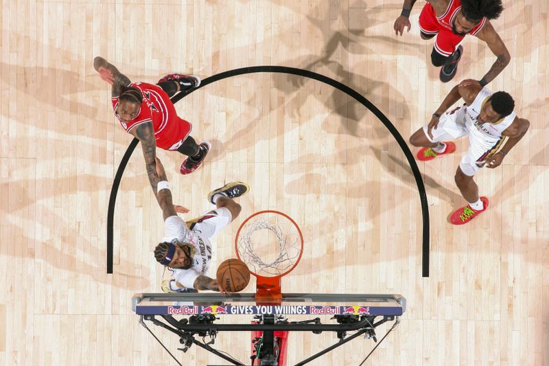 NEW ORLEANS, LA - FEBRUARY 25: Brandon Ingram #14 of the New Orleans Pelicans shoots the ball during the game against the Chicago Bulls on February 25, 2024 at the Smoothie King Center in New Orleans, Louisiana. NOTE TO USER: User expressly acknowledges and agrees that, by downloading and or using this Photograph, user is consenting to the terms and conditions of the Getty Images License Agreement. Mandatory Copyright Notice: Copyright 2024 NBAE (Photo by Layne Murdoch Jr./NBAE via Getty Images)