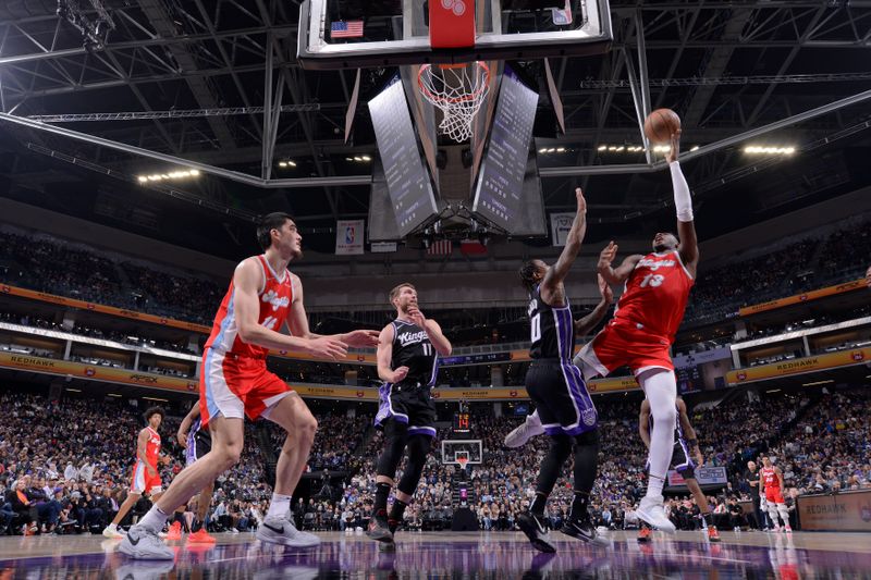 SACRAMENTO, CA - JANUARY 3: Jaren Jackson Jr. #13 of the Memphis Grizzlies shoots the ball during the game against the Sacramento Kings on January 3, 2025 at Golden 1 Center in Sacramento, California. NOTE TO USER: User expressly acknowledges and agrees that, by downloading and or using this Photograph, user is consenting to the terms and conditions of the Getty Images License Agreement. Mandatory Copyright Notice: Copyright 2025 NBAE (Photo by Rocky Widner/NBAE via Getty Images)