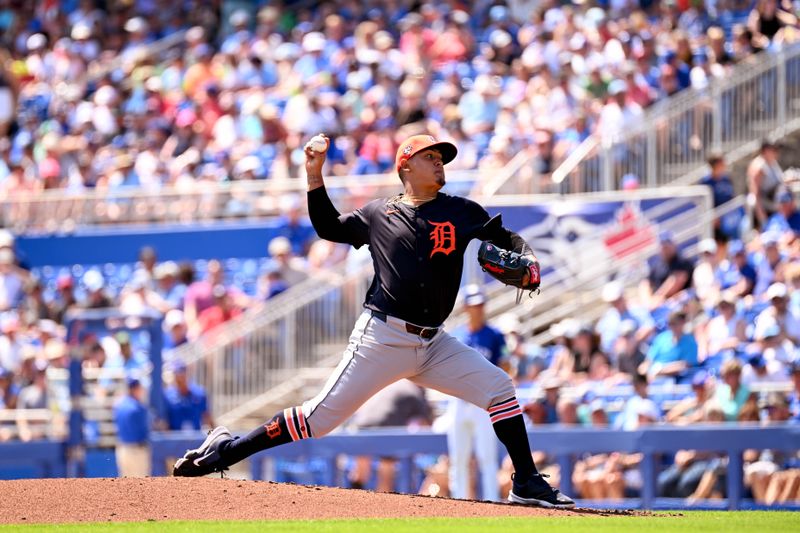 Mar 15, 2024; Dunedin, Florida, USA; Detroit Tigers starting pitcher Keider Montero (54) throws a pitch in the second inning of a spring training game against the Toronto Blue Jays at TD Ballpark. Mandatory Credit: Jonathan Dyer-USA TODAY Sports