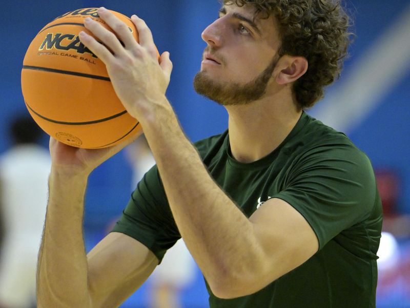 Dec 22, 2023; Los Angeles, California, USA; Colorado State Rams forward Kyle Evans (32) warms up prior to the game against the Loyola Marymount Lions at Gersten Pavilion. Mandatory Credit: Jayne Kamin-Oncea-USA TODAY Sports