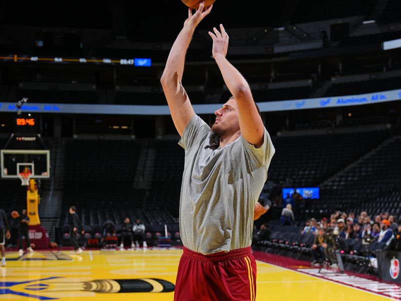 DENVER, CO - NOVEMBER 22: Nikola Jokic #15 of the Denver Nuggets warms up before the game against the Dallas Mavericks during the Emirates NBA Cup game on November 22, 2024 at Ball Arena in Denver, Colorado. NOTE TO USER: User expressly acknowledges and agrees that, by downloading and/or using this Photograph, user is consenting to the terms and conditions of the Getty Images License Agreement. Mandatory Copyright Notice: Copyright 2024 NBAE (Photo by Garrett Ellwood/NBAE via Getty Images)