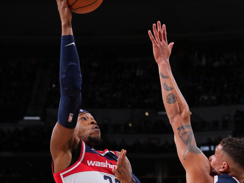 DENVER, CO - FEBRUARY 22: Richaun Holmes #22 of the Washington Wizards shoots the ball during the game against the Denver Nuggets on February 22, 2024 at the Ball Arena in Denver, Colorado. NOTE TO USER: User expressly acknowledges and agrees that, by downloading and/or using this Photograph, user is consenting to the terms and conditions of the Getty Images License Agreement. Mandatory Copyright Notice: Copyright 2024 NBAE (Photo by Bart Young/NBAE via Getty Images)