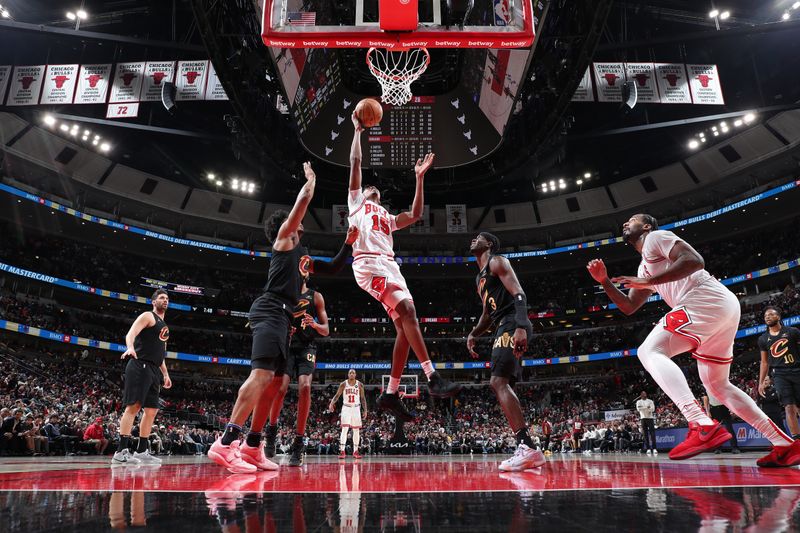 CHICAGO, IL - FEBRUARY 28:  Julian Phillips #15 of the Chicago Bulls shoots the ball during the game against the Cleveland Cavaliers on February 28, 2024 at United Center in Chicago, Illinois. NOTE TO USER: User expressly acknowledges and agrees that, by downloading and or using this photograph, User is consenting to the terms and conditions of the Getty Images License Agreement. Mandatory Copyright Notice: Copyright 2024 NBAE (Photo by Jeff Haynes/NBAE via Getty Images)