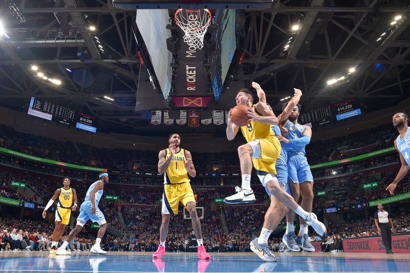 CLEVELAND, OH - JANUARY 12:  T.J. McConnell #9 of the Indiana Pacers shoots the ball during the game against the Cleveland Cavaliers on January 12, 2025 at Rocket Mortgage FieldHouse in Cleveland, Ohio. NOTE TO USER: User expressly acknowledges and agrees that, by downloading and/or using this Photograph, user is consenting to the terms and conditions of the Getty Images License Agreement. Mandatory Copyright Notice: Copyright 2025 NBAE (Photo by David Liam Kyle/NBAE via Getty Images)