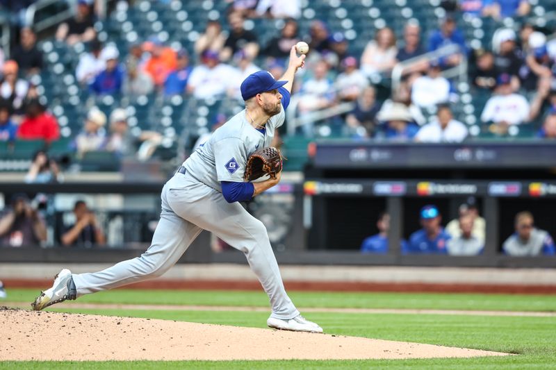 May 29, 2024; New York City, New York, USA;  Los Angeles Dodgers starting pitcher James Paxton (65) pitches in the first inning against the New York Mets at Citi Field. Mandatory Credit: Wendell Cruz-USA TODAY Sports