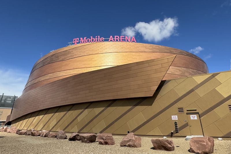 Mar 16, 2024; Las Vegas, NV, USA; A general overall view of the T-Mobile Arena exterior Mandatory Credit: Kirby Lee-USA TODAY Sports