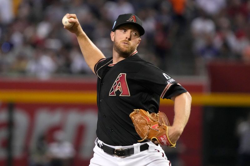 May 28, 2023; Phoenix, Arizona, USA; Arizona Diamondbacks starting pitcher Merrill Kelly (29) throws against the Boston Red Sox in the first inning at Chase Field. Mandatory Credit: Rick Scuteri-USA TODAY Sports