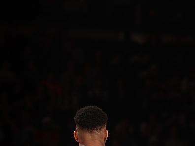 NEW YORK, NY - DECEMBER 25: Giannis Antetokounmpo #34 of the Milwaukee Bucks looks on during the game against the New York Knicks on December 25, 2023 at Madison Square Garden in New York City, New York.  NOTE TO USER: User expressly acknowledges and agrees that, by downloading and or using this photograph, User is consenting to the terms and conditions of the Getty Images License Agreement. Mandatory Copyright Notice: Copyright 2023 NBAE  (Photo by Nathaniel S. Butler/NBAE via Getty Images)