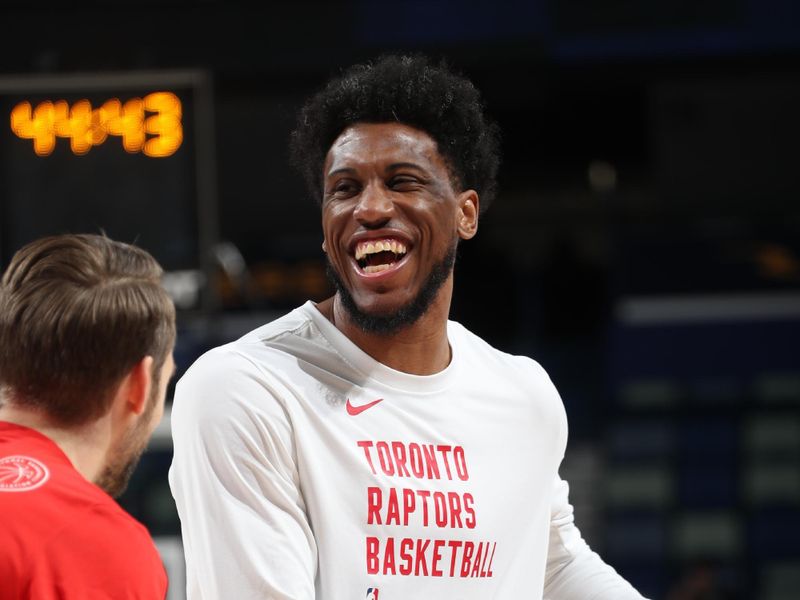 NEW ORLEANS, LA - FEBRUARY 5: Thaddeus Young #21 of the Toronto Raptors warms up before the game against the New Orleans Pelicans on February 5, 2024 at the Smoothie King Center in New Orleans, Louisiana. NOTE TO USER: User expressly acknowledges and agrees that, by downloading and or using this Photograph, user is consenting to the terms and conditions of the Getty Images License Agreement. Mandatory Copyright Notice: Copyright 2024 NBAE (Photo by Layne Murdoch Jr./NBAE via Getty Images)