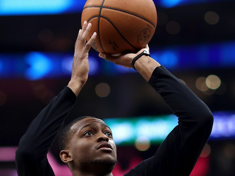 LOS ANGELES, CALIFORNIA - FEBRUARY 25: De'Aaron Fox #5 of the Sacramento Kings warms up prior to the game against the Los Angeles Clippers at Crypto.com Arena on February 25, 2024 in Los Angeles, California. The Sacramento Kings defeated the Los Angeles Clippers 123-107. NOTE TO USER: User expressly acknowledges and agrees that, by downloading and or using this photograph, User is consenting to the terms and conditions of the Getty Images License Agreement. (Photo by Katelyn Mulcahy/Getty Images)