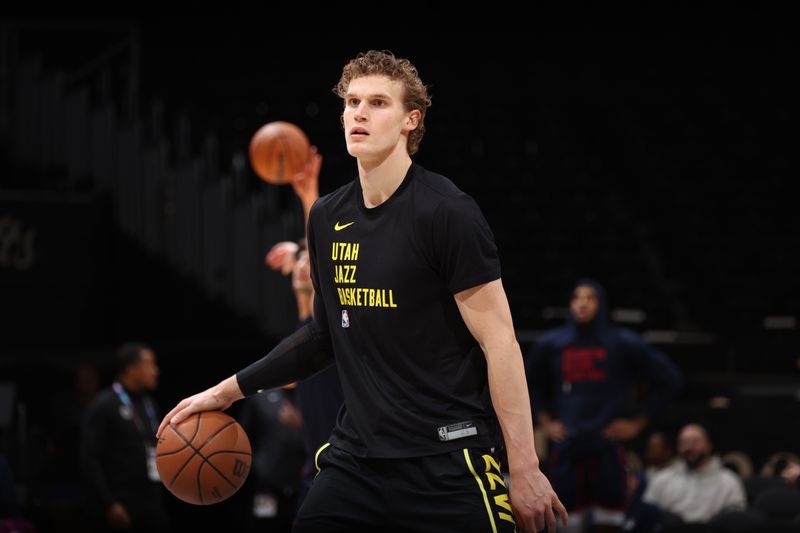 WASHINGTON, DC -? JANUARY 25: Lauri Markkanen #23 of the Utah Jazz warms up before the game against the Washington Wizards on January 25, 2024 at Capital One Arena in Washington, DC. NOTE TO USER: User expressly acknowledges and agrees that, by downloading and or using this Photograph, user is consenting to the terms and conditions of the Getty Images License Agreement. Mandatory Copyright Notice: Copyright 2024 NBAE (Photo by Stephen Gosling/NBAE via Getty Images)