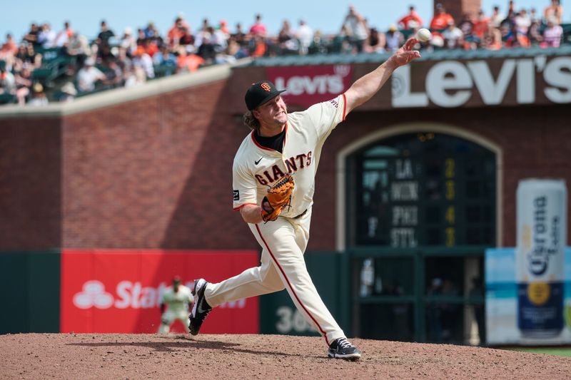 Apr 10, 2024; San Francisco, California, USA; San Francisco Giants relief pitcher Erik Miller (68) throws a pitch against the Washington Nationals  during the ninth inning at Oracle Park. Mandatory Credit: Robert Edwards-USA TODAY Sports