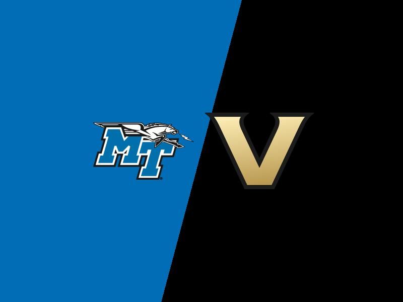 Middle Tennessee Blue Raiders Clash with Vanderbilt Commodores at Johnny Red Floyd Stadium in Fo...