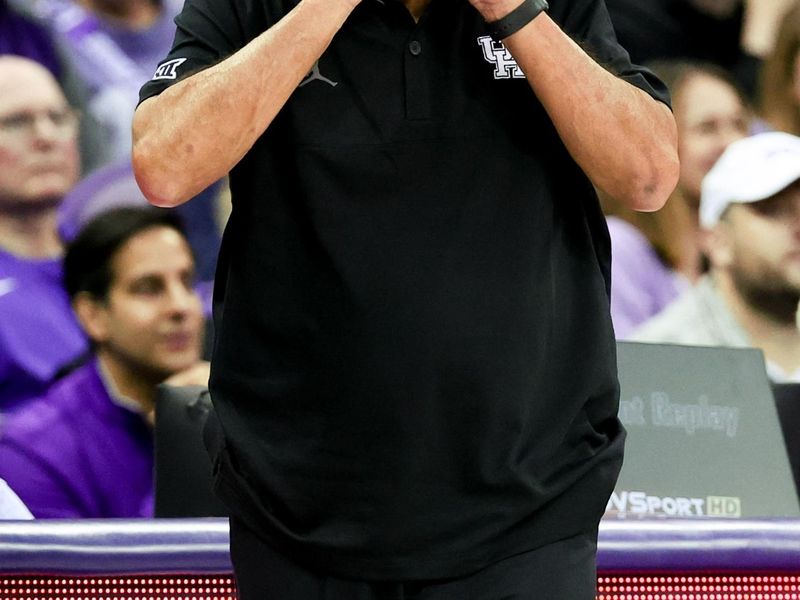 Jan 13, 2024; Fort Worth, Texas, USA;  Houston Cougars head coach Kelvin Sampson reacts during the second half against the TCU Horned Frogs at Ed and Rae Schollmaier Arena. Mandatory Credit: Kevin Jairaj-USA TODAY Sports