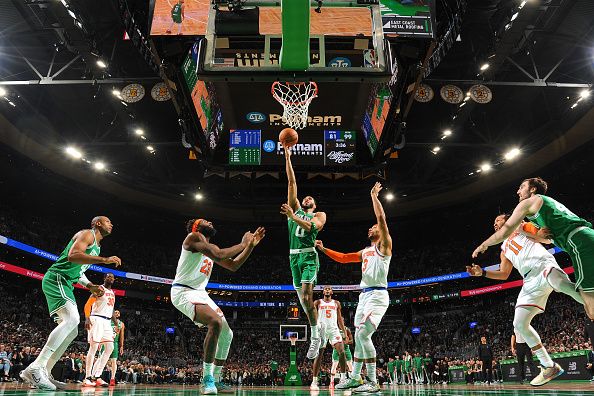 BOSTON, MA - DECEMBER 8: Jayson Tatum #0 of the Boston Celtics goes to the basket during the game on December 8, 2023 at the TD Garden in Boston, Massachusetts. NOTE TO USER: User expressly acknowledges and agrees that, by downloading and or using this photograph, User is consenting to the terms and conditions of the Getty Images License Agreement. Mandatory Copyright Notice: Copyright 2023 NBAE  (Photo by Brian Babineau/NBAE via Getty Images)