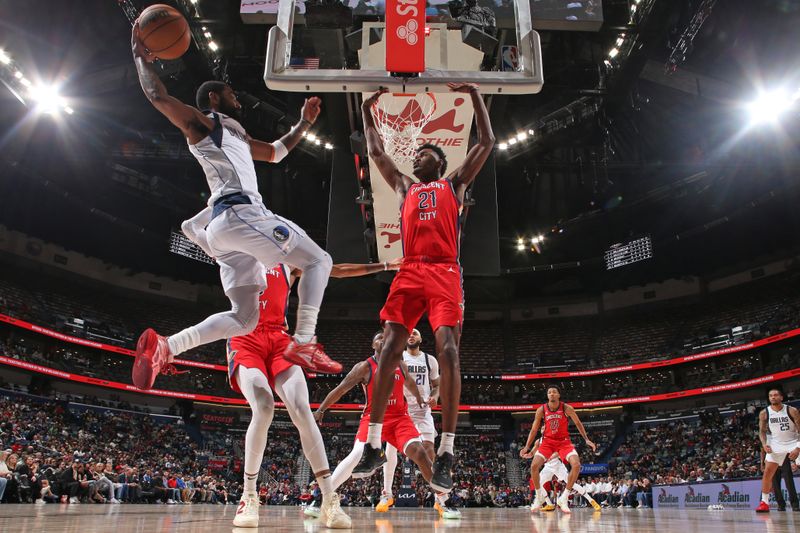 NEW ORLEANS, LA - JANUARY 29: Kyrie Irving #11 of the Dallas Mavericks passes the ball during the game against the New Orleans Pelicans on January 29, 2025 at the Smoothie King Center in New Orleans, Louisiana. NOTE TO USER: User expressly acknowledges and agrees that, by downloading and or using this Photograph, user is consenting to the terms and conditions of the Getty Images License Agreement. Mandatory Copyright Notice: Copyright 2025 NBAE (Photo by Layne Murdoch Jr./NBAE via Getty Images)