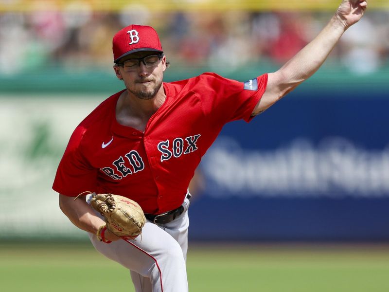 Mar 14, 2024; Clearwater, Florida, USA;  Boston Red Sox relief pitcher Chris Murphy (72) throws a pitch against the Philadelphia Phillies in the fifth inning at BayCare Ballpark. Mandatory Credit: Nathan Ray Seebeck-USA TODAY Sports