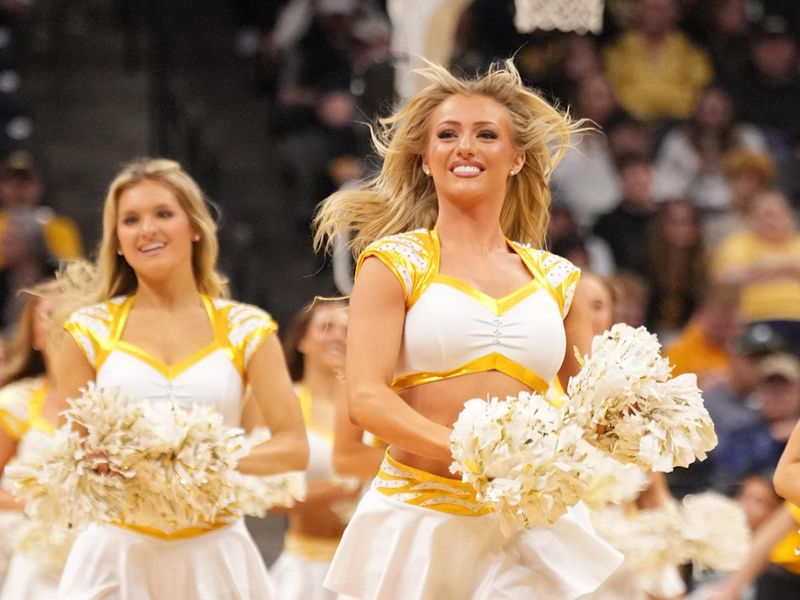 Feb 25, 2025; Columbia, Missouri, USA; The Missouri Tigers Golden Girls perform during the first half of the game against the South Carolina Gamecocks at Mizzou Arena. Mandatory Credit: Denny Medley-Imagn Images