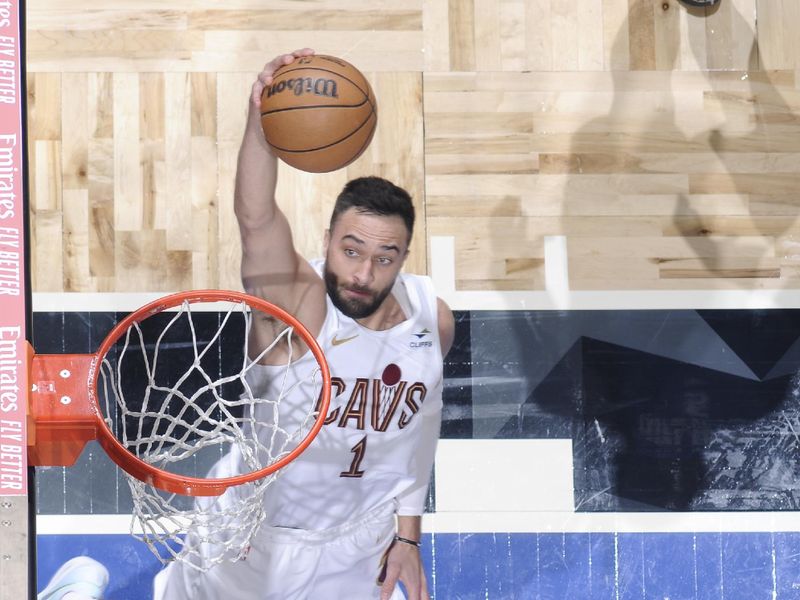 ORLANDO, FL - APRIL 27: Max Strus #1 of the Cleveland Cavaliers dunks the ball during the game against the Orlando Magic during Round 1 Game 4 of the 2024 NBA Playoffs on April 27, 2024 at the Kia Center in Orlando, Florida. NOTE TO USER: User expressly acknowledges and agrees that, by downloading and or using this photograph, User is consenting to the terms and conditions of the Getty Images License Agreement. Mandatory Copyright Notice: Copyright 2024 NBAE (Photo by Fernando Medina/NBAE via Getty Images)