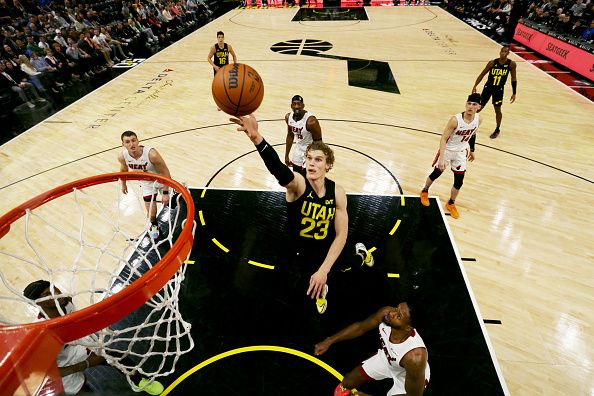 SALT LAKE CITY, UT - DECEMBER 30: Lauri Markkanen #23 of the Utah Jazz shoots the ball during the game against the Miami Heat on December 30, 2023 at Delta Center in Salt Lake City, Utah. NOTE TO USER: User expressly acknowledges and agrees that, by downloading and or using this Photograph, User is consenting to the terms and conditions of the Getty Images License Agreement. Mandatory Copyright Notice: Copyright 2023 NBAE (Photo by Melissa Majchrzak/NBAE via Getty Images)