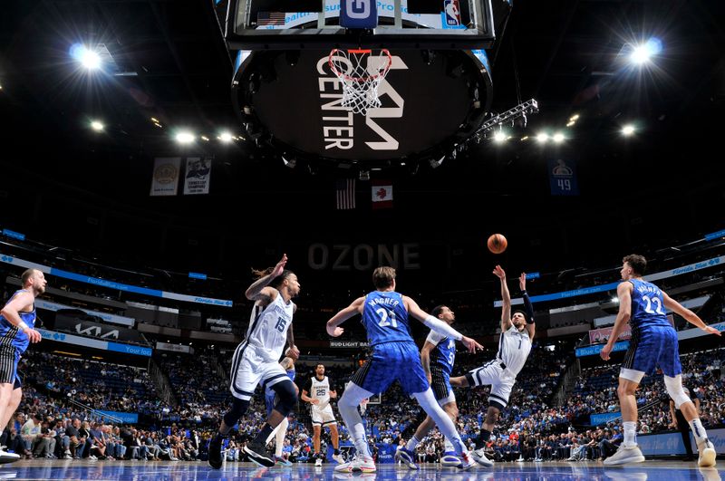 ORLANDO, FL - MARCH 30: Scotty Pippen Jr. #1 of the Memphis Grizzlies shoots the ball during the game against the Orlando Magic on March 30, 2024 at the Kia Center in Orlando, Florida. NOTE TO USER: User expressly acknowledges and agrees that, by downloading and or using this photograph, User is consenting to the terms and conditions of the Getty Images License Agreement. Mandatory Copyright Notice: Copyright 2024 NBAE (Photo by Fernando Medina/NBAE via Getty Images)