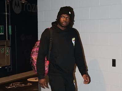 MILWAUKEE, WI - DECEMBER 2: Chris Livingston #7 of the Milwaukee Bucks arrives to the arena before the game against the Atlanta Hawks on December 2, 2023 at the Fiserv Forum Center in Milwaukee, Wisconsin. NOTE TO USER: User expressly acknowledges and agrees that, by downloading and or using this Photograph, user is consenting to the terms and conditions of the Getty Images License Agreement. Mandatory Copyright Notice: Copyright 2023 NBAE (Photo by Gary Dineen/NBAE via Getty Images).