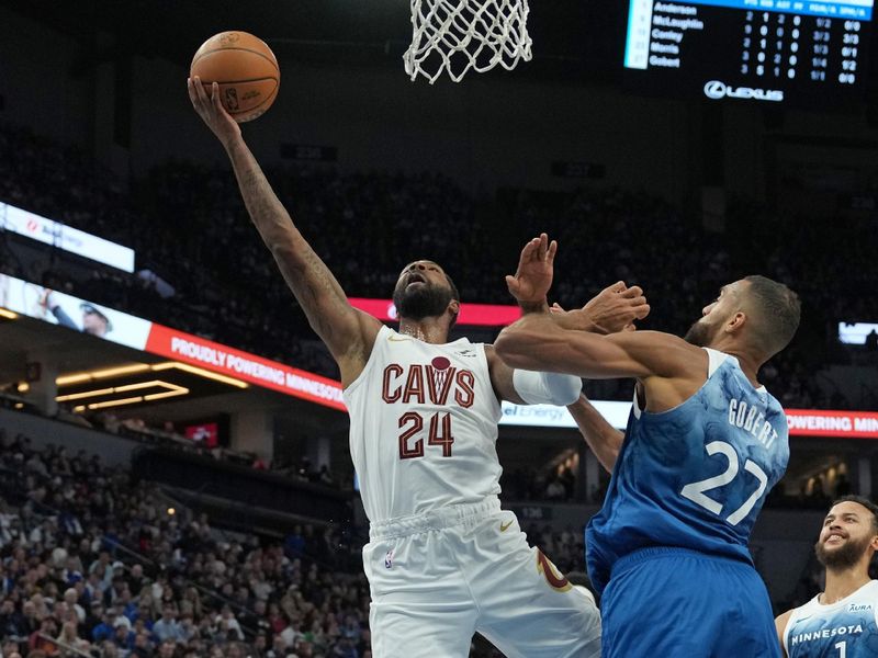 MINNEAPOLIS, MN -  MARCH 22: Marcus Morris Sr. #24 of the Cleveland Cavaliers drives to the basket during the game against the Minnesota Timberwolves on March 22, 2024 at Target Center in Minneapolis, Minnesota. NOTE TO USER: User expressly acknowledges and agrees that, by downloading and or using this Photograph, user is consenting to the terms and conditions of the Getty Images License Agreement. Mandatory Copyright Notice: Copyright 2024 NBAE (Photo by Jordan Johnson/NBAE via Getty Images)