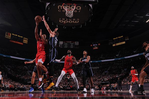 PORTLAND, OR - OCTOBER 27: Malcolm Brodgon #11 of the Portland Trail Blazers shoots the ball during the game against the Orlando Magic on October 27, 2023 at the Moda Center Arena in Portland, Oregon. NOTE TO USER: User expressly acknowledges and agrees that, by downloading and or using this photograph, user is consenting to the terms and conditions of the Getty Images License Agreement. Mandatory Copyright Notice: Copyright 2023 NBAE (Photo by Cameron Browne/NBAE via Getty Images)