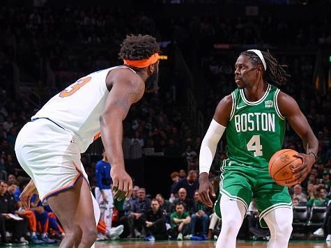 BOSTON, MA - DECEMBER 8: Jrue Holiday #4 of the Boston Celtics handles the ball during the game  on December 8, 2023 at the TD Garden in Boston, Massachusetts. NOTE TO USER: User expressly acknowledges and agrees that, by downloading and or using this photograph, User is consenting to the terms and conditions of the Getty Images License Agreement. Mandatory Copyright Notice: Copyright 2023 NBAE  (Photo by Brian Babineau/NBAE via Getty Images)