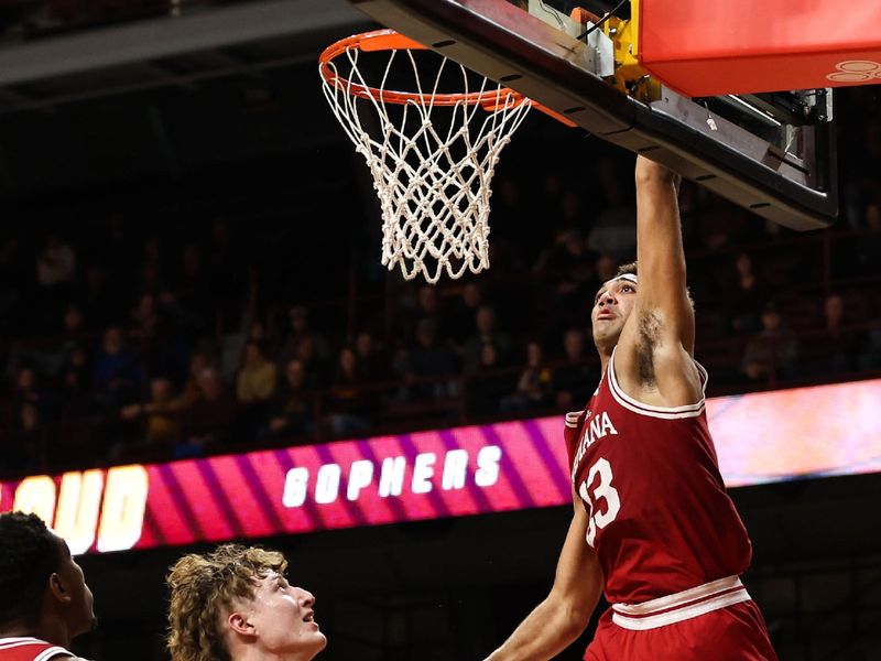 Jan 25, 2023; Minneapolis, Minnesota, USA; Indiana Hoosiers forward Trayce Jackson-Davis (23) dunks against the Minnesota Golden Gophers during the second half at Williams Arena. Mandatory Credit: Matt Krohn-USA TODAY Sports