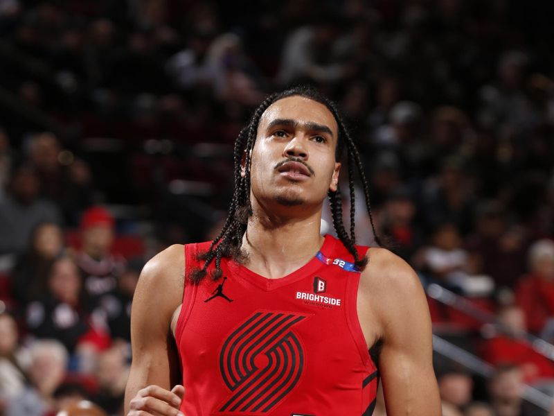 PORTLAND, OR - NOVEMBER 29: Dalano Banton #5 of the Portland Trail Blazers looks on during the game against the Sacramento Kings during the Emirates NBA Cup on November 29, 2024 at the Moda Center Arena in Portland, Oregon. NOTE TO USER: User expressly acknowledges and agrees that, by downloading and or using this photograph, user is consenting to the terms and conditions of the Getty Images License Agreement. Mandatory Copyright Notice: Copyright 2024 NBAE (Photo by Cameron Browne/NBAE via Getty Images)