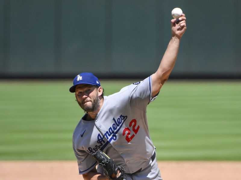 Jun 8, 2025; St. Louis, Missouri, USA;  Los Angeles Dodgers starting pitcher Clayton Kershaw (22) pitches against the St. Louis Cardinals during the fifth inning at Busch Stadium. Mandatory Credit: Jeff Curry-Imagn Images