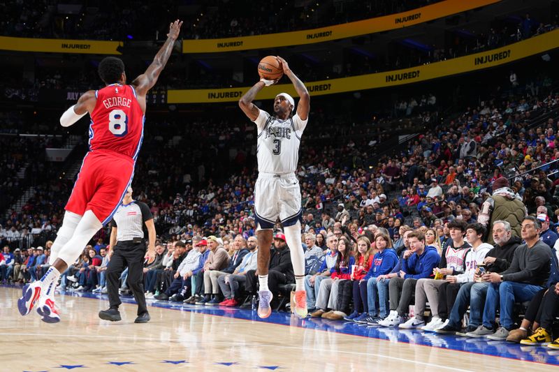 PHILADELPHIA, PA - DECEMBER 6: Kentavious Caldwell-Pope #3 of the Orlando Magic shoots a three point basket during the game against the Philadelphia 76ers on December 6, 2024 at the Wells Fargo Center in Philadelphia, Pennsylvania NOTE TO USER: User expressly acknowledges and agrees that, by downloading and/or using this Photograph, user is consenting to the terms and conditions of the Getty Images License Agreement. Mandatory Copyright Notice: Copyright 2024 NBAE (Photo by Jesse D. Garrabrant/NBAE via Getty Images)